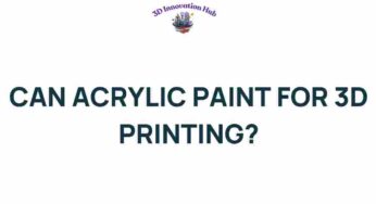 Unlocking Possibilities: Can Acrylic Paint Revolutionize 3D Printing?