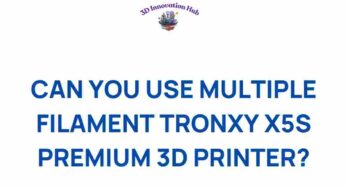 Unlocking Versatility: Can You Use Multiple Filaments with the Tronxy X5S Premium 3D Printer?
